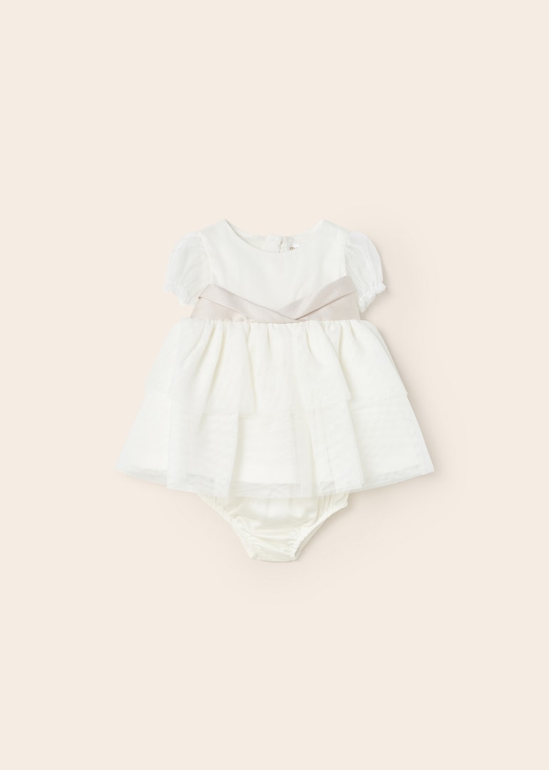 Kjole Tulle w/nappy cover Natural