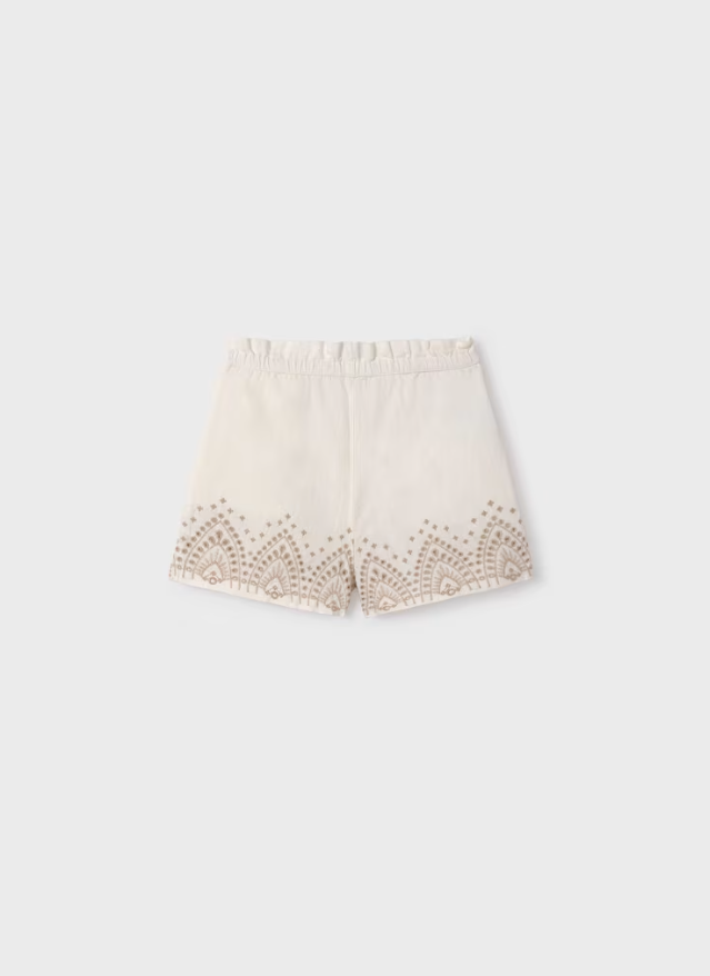 Shorts Embroidered Natural/Cinnamon
