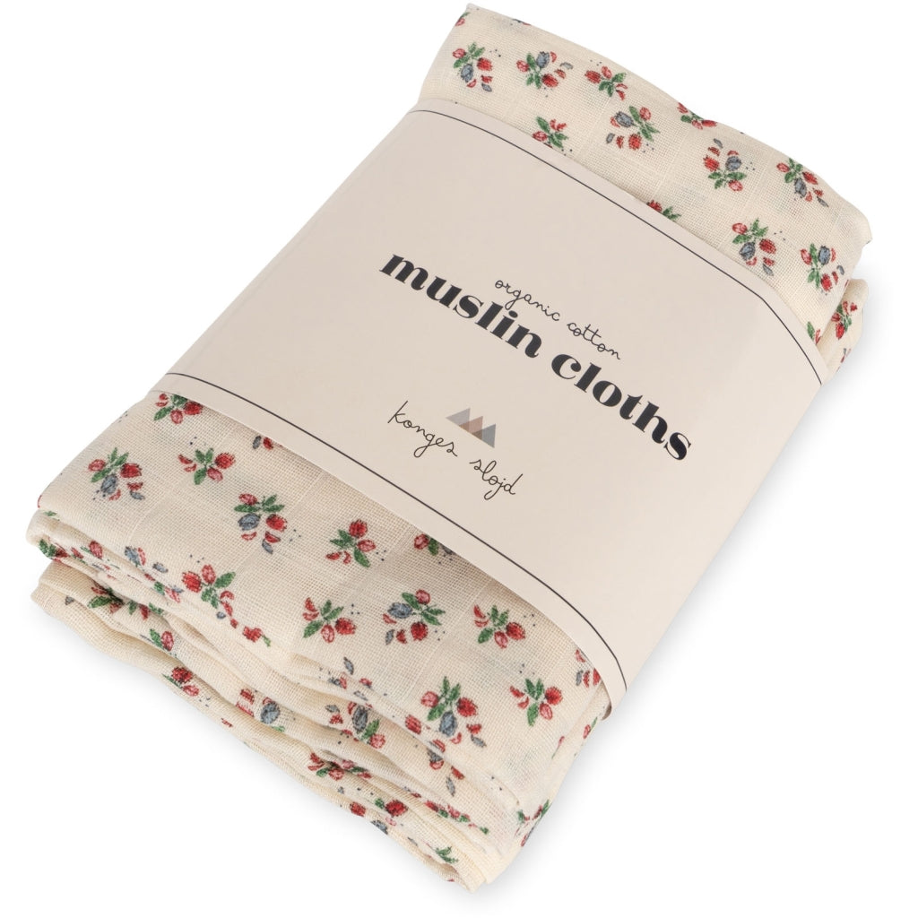 Muslin Cloth 3 pk Fleur Tricolore