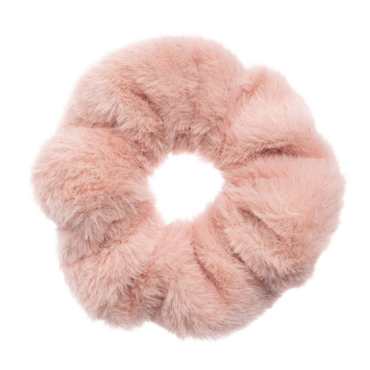Scrunchie faux fur pale rose