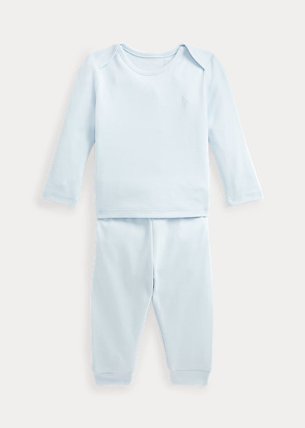 Todelt Pysj Polo Classic Baby Ligt Blue