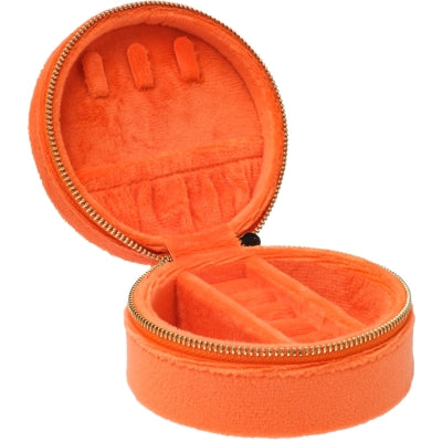 Velvet Jewellery Box Round Orange