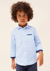 Skjorte Linen Long sleeve Light blue