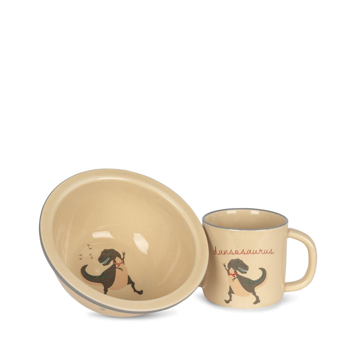 Sett Ceramic Bowl & Cup Dansosaurus