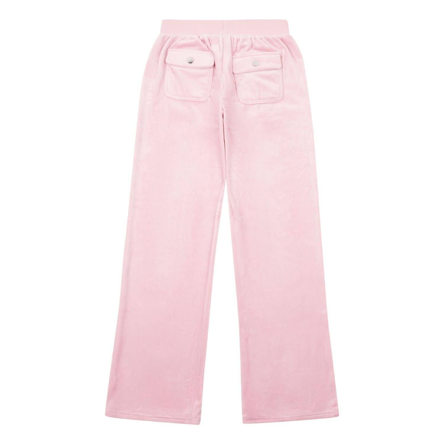 Tonal Embro Velour patch Pocket Wide Leg Pink Nectar
