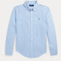 Skjorte Plaid Linen Blue/White